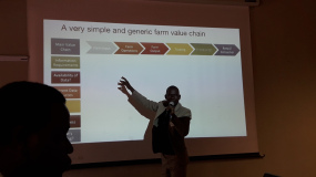 Geoffrey Wandera giving his views on data availability and gaps throughout the value chain