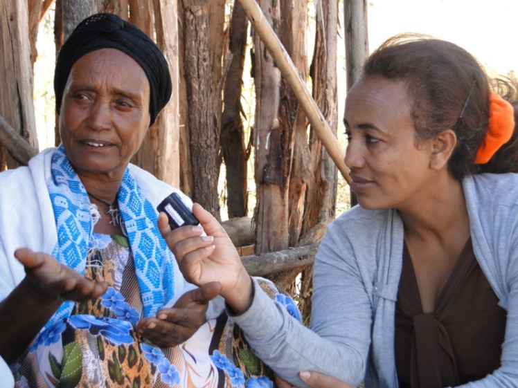 Mulu interviewing farmer Ethiopia